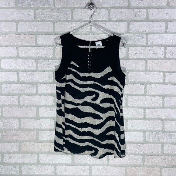 CAbi Style 5046 Tovoli Zebra Print Sleeveless Top Size XS - Picture 3 of 7